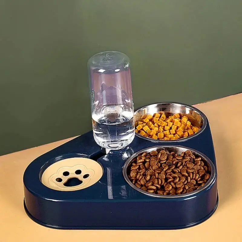 3 in 1 Pet Food Bowl with Automatic Drinking Feeder