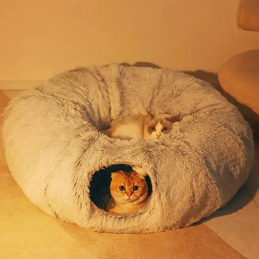 2 In 1 Round Tunnel Cat Beds - Doginoe