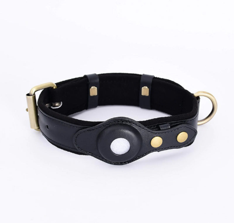 New Leather Airtag Dog Collar Pet Adjustable Collar