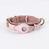 New Leather Airtag Dog Collar Pet Adjustable Collar