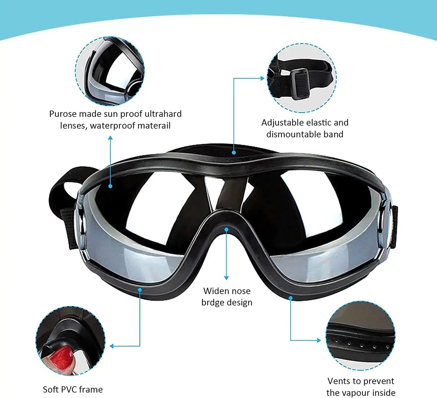 Adjustable Strap Dog Goggles - Doginoe 