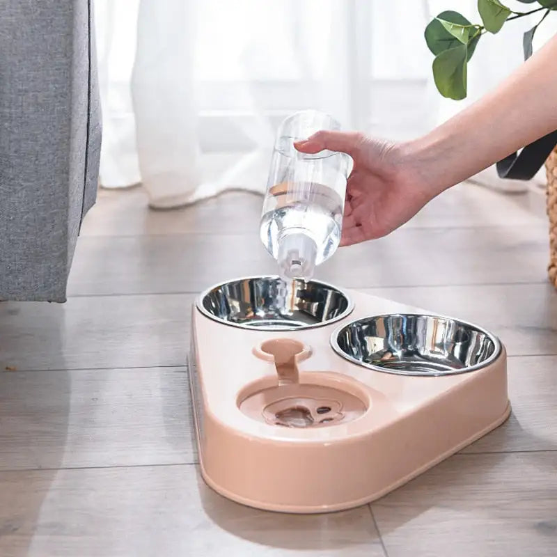 3 in 1 Pet Food Bowl with Automatic Drinking Feeder