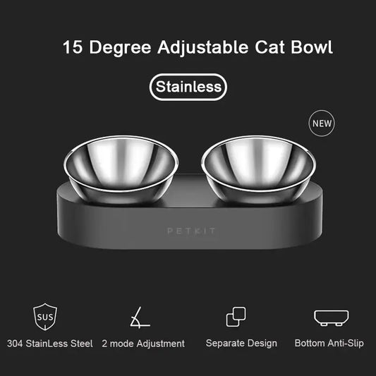 Stainless Steel Pet Double Feeder Bowls - Doginoe