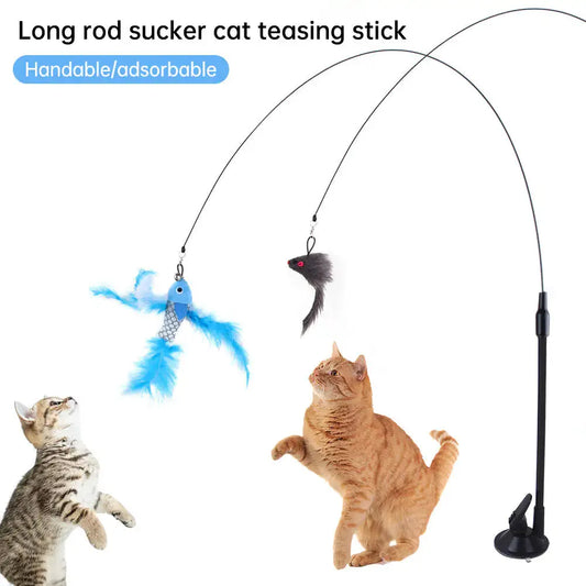 Suction Cup Cat Feather Toy - Doginoe